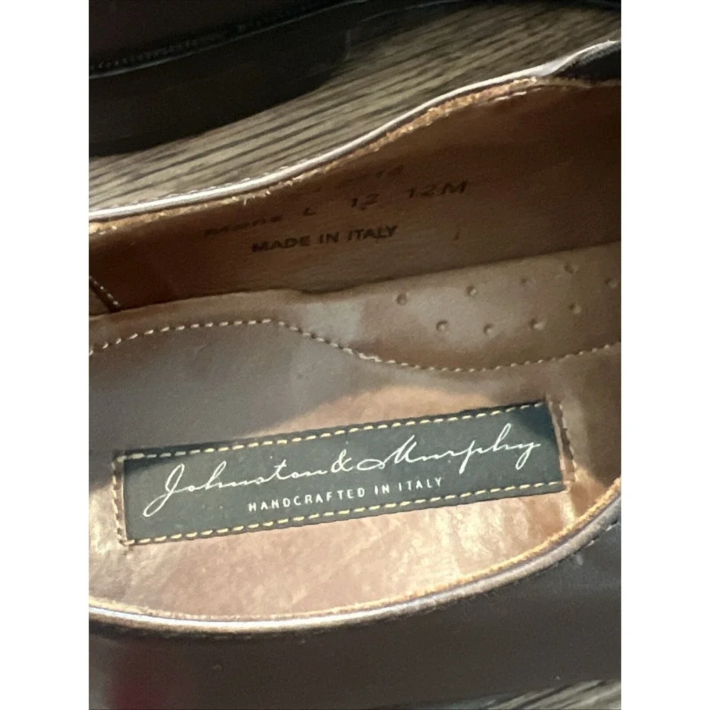Johnston & Murphy Handcrafted In Italy Monk  Toe Chestnut Size 12M
